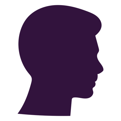 Face right facing boy short chin silhouette PNG Design