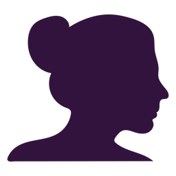 Face right facing lady silhouette Transparent PNG