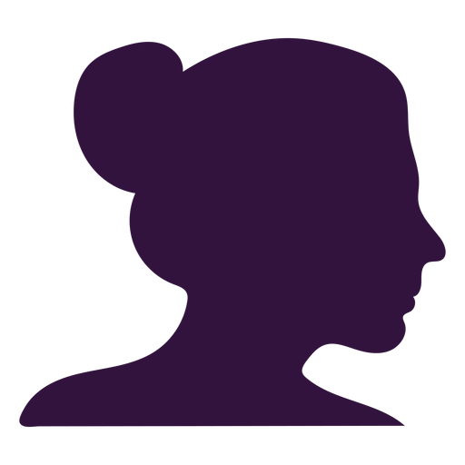 Face right facing lady silhouette PNG Design