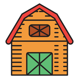 Ícone colorido de celeiro de fazenda