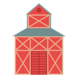 Icono de color rojo de granero de granja