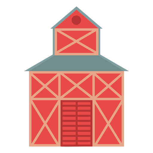 Farm barn red colored icon