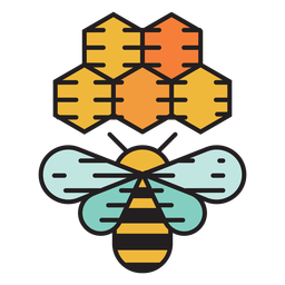 Ícone colorido de colmeia de abelha de fazenda Transparent PNG