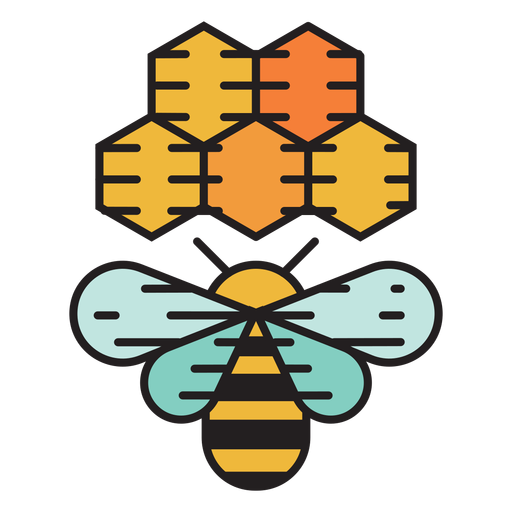 Icono de color de colmena de abejas de granja Diseño PNG