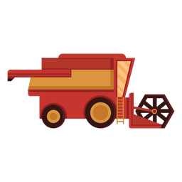Icono rojo de cosechadora de granja