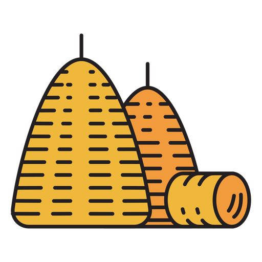 Icono de color de pila de heno de granja Diseño PNG