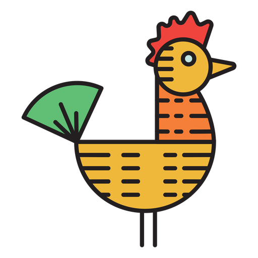 Farm rooster wind vane colored icon PNG Design
