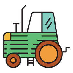 Vector drawing of farm tractor in green color