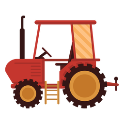 Icono rojo del tractor de granja