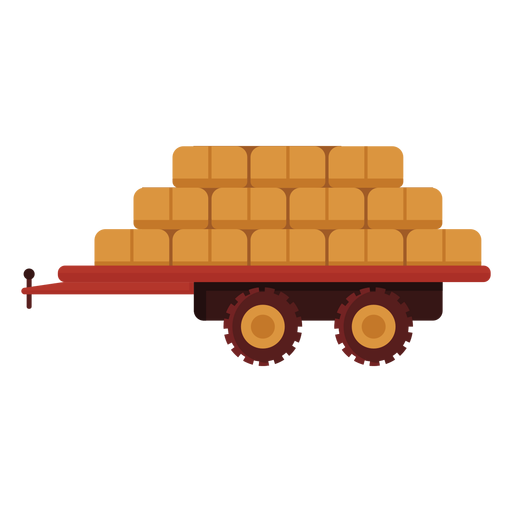 Farm wagon haystacks icon