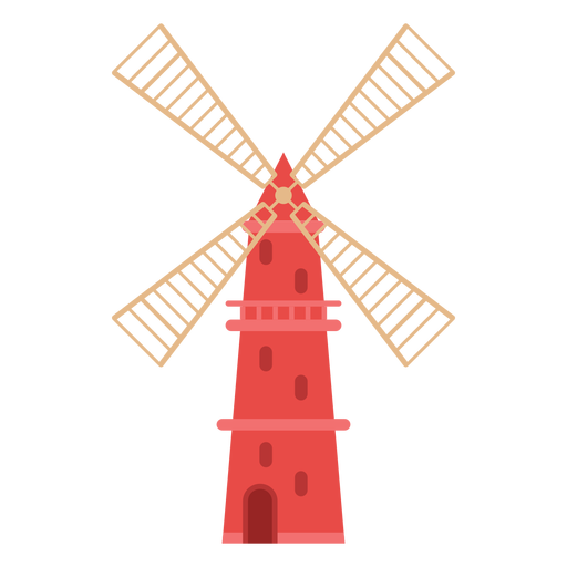 Icono rojo de molino de viento de granja Diseño PNG