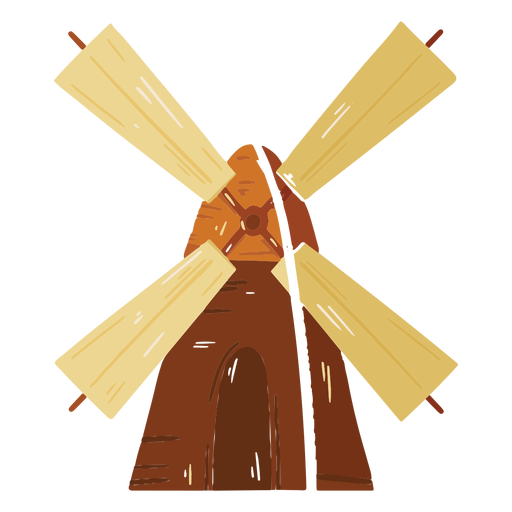 Icono de madera de molino de viento de granja Diseño PNG