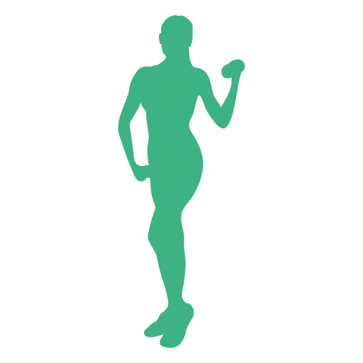 Fitness model dumbell silhouette