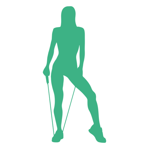 Fitness model resistance band silhouette PNG Design