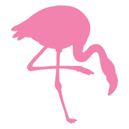 Flamingo bent right side silhouette PNG Design