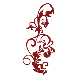 Adorno vertical complejo de diseño floral Diseño PNG