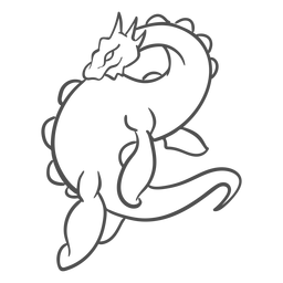 Folklore creature dragon standing stroke PNG Design