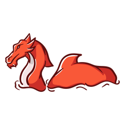 Folklore-Kreaturendrache der rot schwimmt PNG-Design