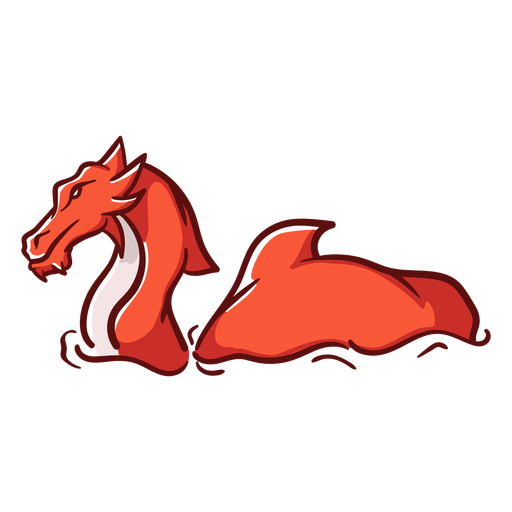 Folklore creature dragon swimming red