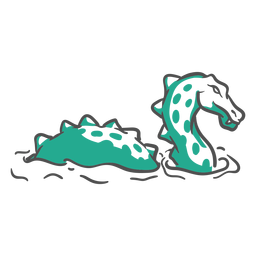 Folklore creature dragon swimming right facing hand drawn PNG Design