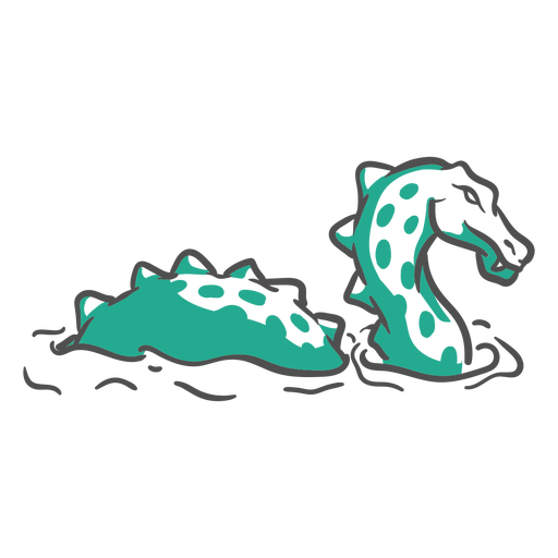 Folklore creature dragon swimming right facing hand drawn PNG Design