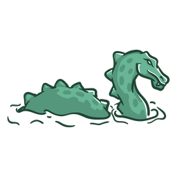 Folklore creature dragon swimming right facing icon PNG Design Transparent PNG
