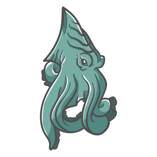 Folklore creature kraken green icon PNG Design
