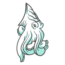 Folklore criatura kraken en movimiento dibujado a mano Diseño PNG