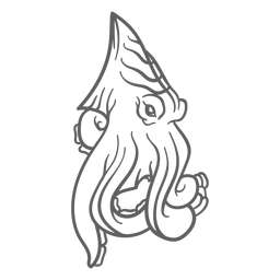 Golpe em movimento de criatura folclórica kraken Desenho PNG