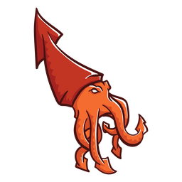 Folklore creature kraken orange icon PNG Design Transparent PNG