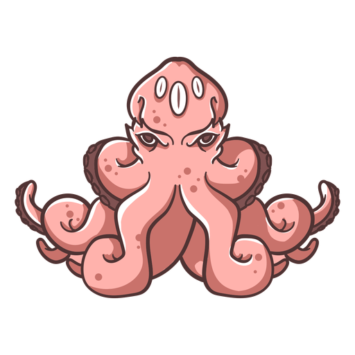 Folklore creature kraken pink icon PNG Design