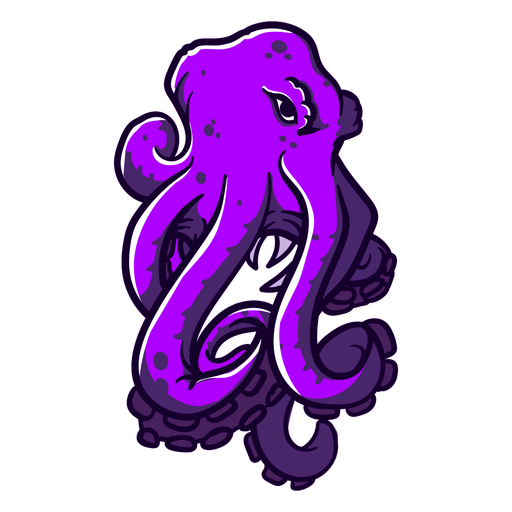 Ícone de criatura folclórica kraken roxo Desenho PNG