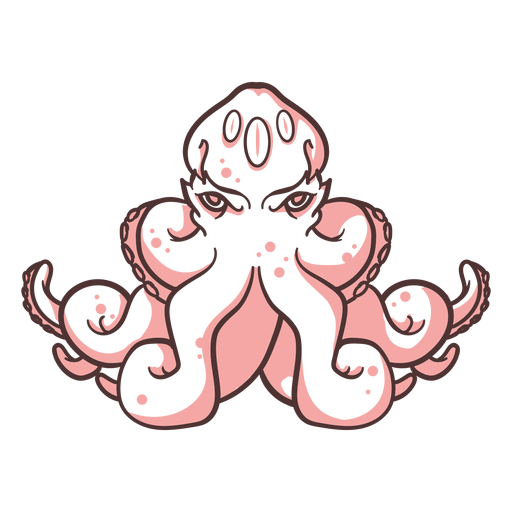 Folklore criatura kraken sentado dibujado a mano Diseño PNG