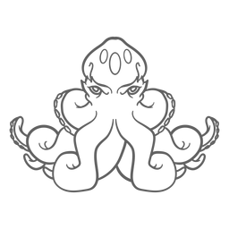 Folklore Kreatur Kraken Sitzhub PNG-Design
