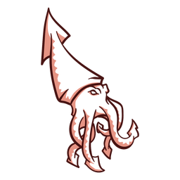 Folklore creature kraken walking hand drawn PNG Design