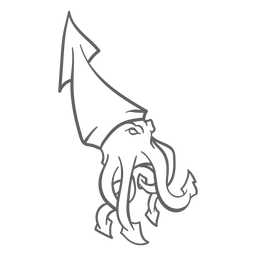 Traço de caminhada kraken de criatura folclórica Desenho PNG