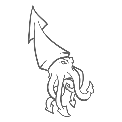 Folklore creature kraken walking stroke PNG Design