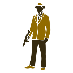 Pistola de chaqueta retro gángster bajada Diseño PNG