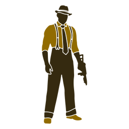 Arma de pé retro gangster abaixada Desenho PNG