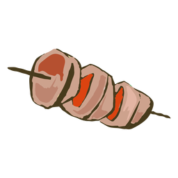 Dibujado a mano plato indio pollo tikka Diseño PNG