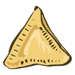 Prato indiano punjabi samosa desenhado à mão Desenho PNG