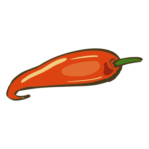 Dibujado a mano plato indio chile rojo