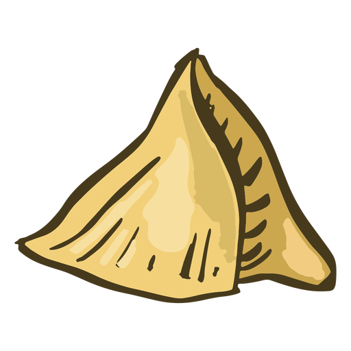 Indian dish samosa hand drawn PNG Design