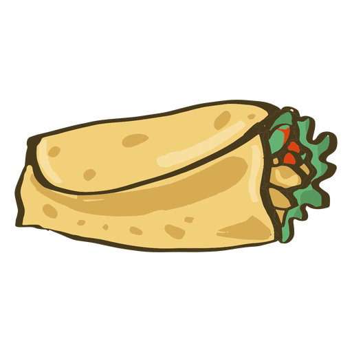 Indian dish veg wrap hand drawn Transparent PNG & SVG vector file