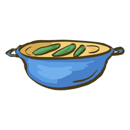 Prato indiano amarelo daal desenhado à mão Desenho PNG