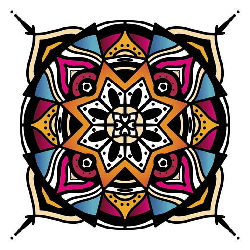 Mandala indiana complexa circular desenhada ? m?o Desenho PNG