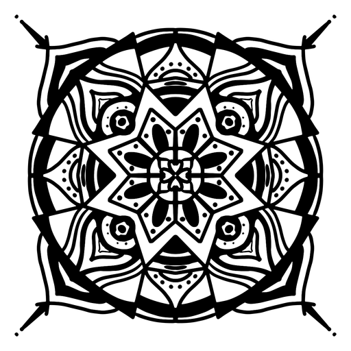 Indischer Mandala kreisförmiger komplexer Strich PNG-Design