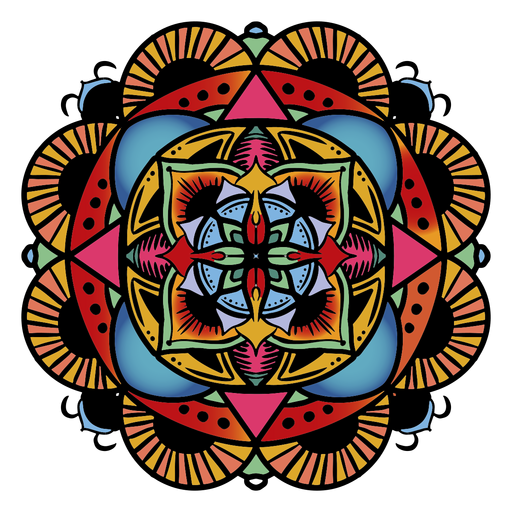 Dibujado a mano indio mandala circular floral Diseño PNG
