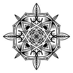 Trazo simple circular mandala indio Diseño PNG