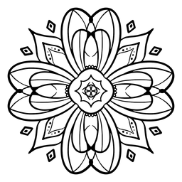 Traço de flor de mandala indiana Transparent PNG